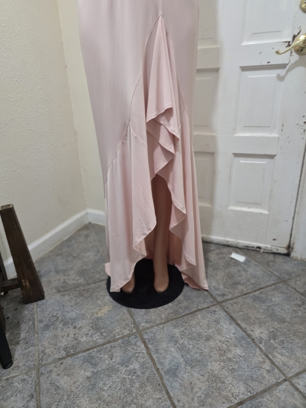 ASOS Light Blush Pink High-Low Ruffle Maxi Dress - Picture 9 of 10